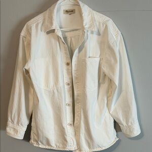 Madewell White Jean Jacket. Small. 💯 cotton. Oversized.